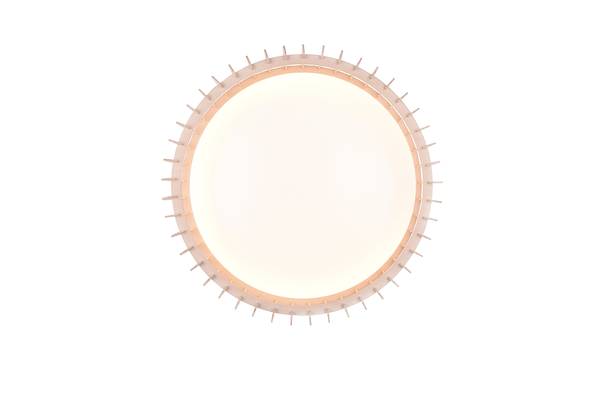 LED-Deckenleuchte Monte - Eisen / Kiefer - Weiß - 1-flammig - Durchmesser: 60 cm