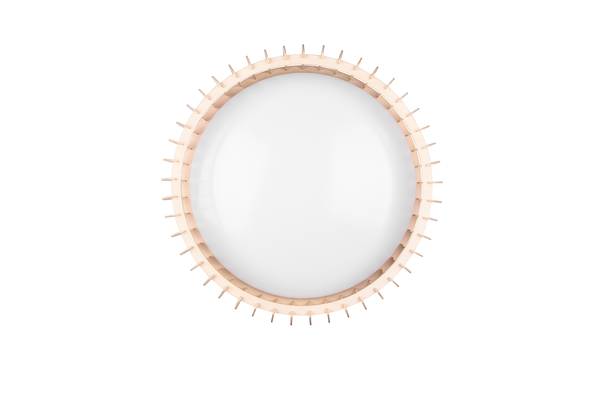 LED-Deckenleuchte Monte - Eisen / Kiefer - Weiß - 1-flammig - Durchmesser: 60 cm
