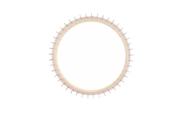 LED-Deckenleuchte Monte - Eisen / Kiefer - Weiß - 1-flammig - Durchmesser: 60 cm