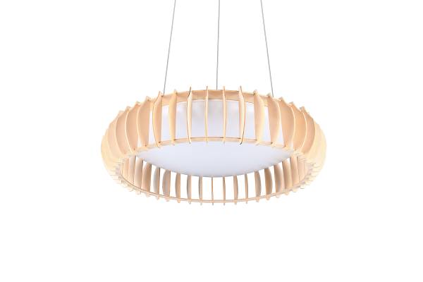 LED-Pendelleuchte Monte - Eisen / Kiefer - Weiß - 1-flammig