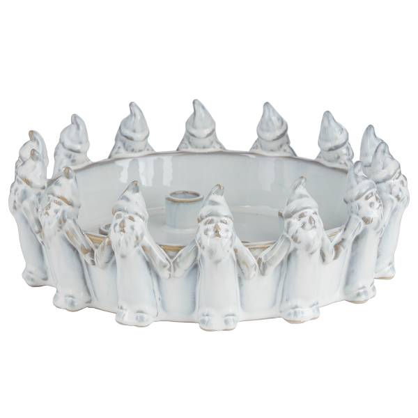 Adventskranz ADVENT Wichtel - Steingut - Creme