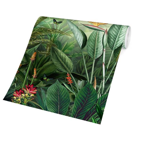 Fototapete Vintage Bunter Dschungel - Vlies - Mehrfarbig - 480 x 320 cm