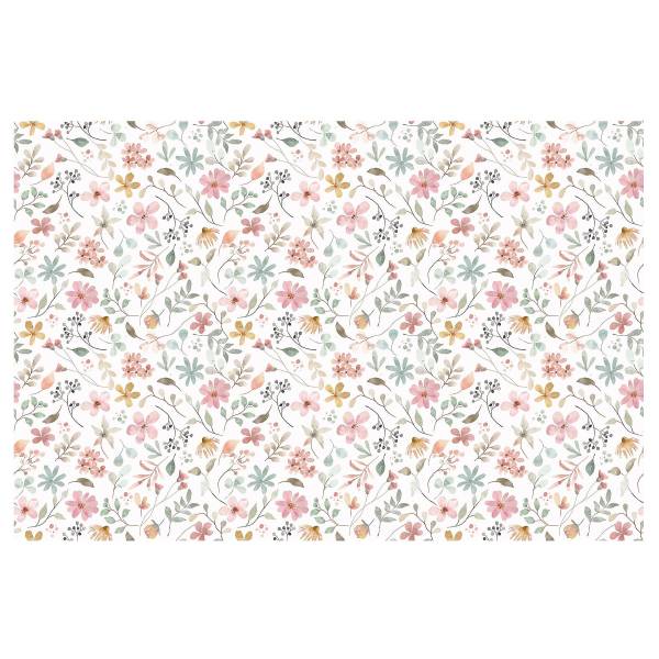Fototapete Blumen Muster Aquarell - Vlies - Mehrfarbig - 384 x 255 cm