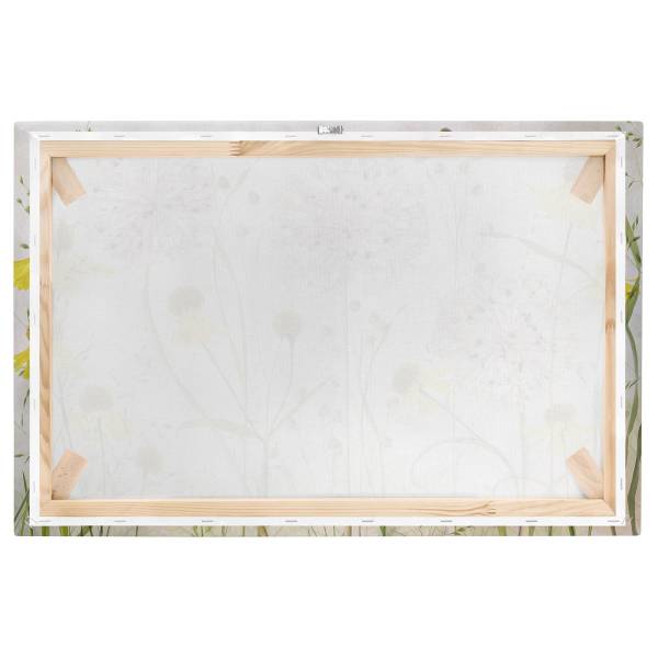 Leinwandbild Allium Helenium - Canvas /  Fichte massiv - Beige / Mehrfarbig - 120 x 80 cm