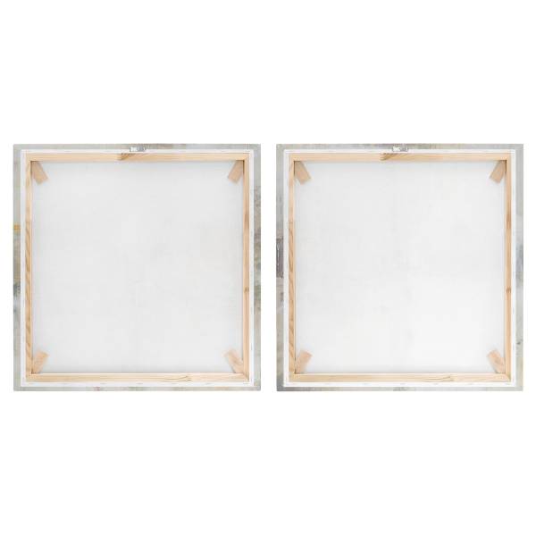 Leinwandbild Essenz Set I 2-teilig - Canvas /  Fichte massiv - Grau / Mehrfarbig - 80 x 40 cm