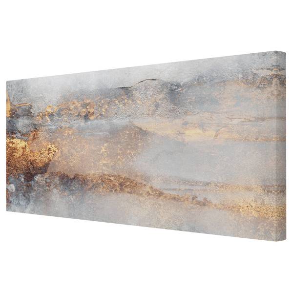 Leinwandbild Nebel Grau - Canvas /  Fichte massiv - Grau / Mehrfarbig - 120 x 60 cm