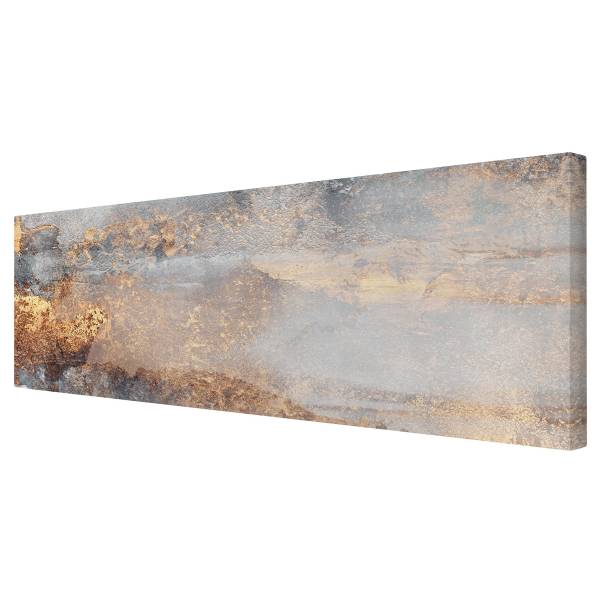 Leinwandbild Nebel Grau - Canvas /  Fichte massiv - Grau / Mehrfarbig - 150 x 50 cm