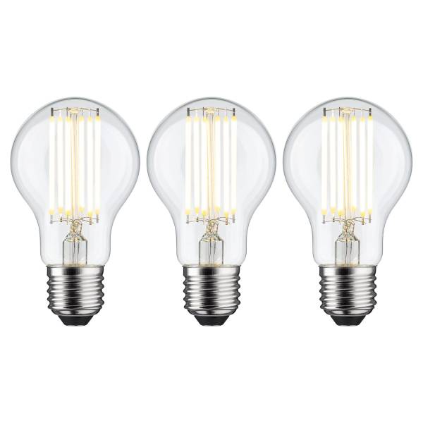 LED-Glühbirne Eco-Line 5W - Klarglas - Durchscheinend - 3er Set - Warmweiß