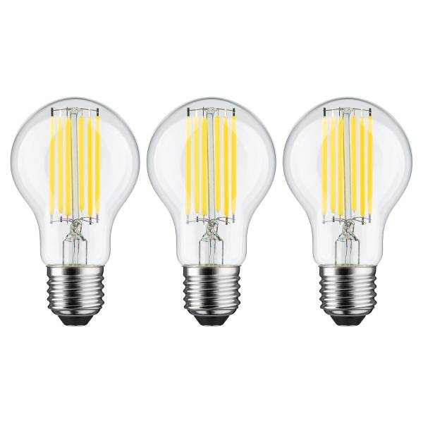 LED-Glühbirne Eco-Line 5W - Klarglas - Durchscheinend - 3er Set - Warmweiß