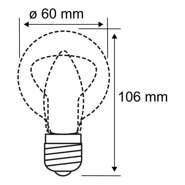 LED-Glühbirne Eco-Line 5W - Klarglas - Durchscheinend - 3er Set - Warmweiß