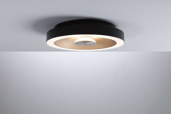 LED-Deckenleuchte Volea - Kunststoff - 1-flammig - Schwarz / Gold - Durchmesser: 32 cm