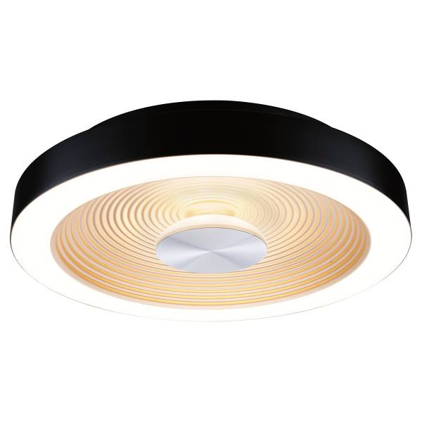 LED-Deckenleuchte Volea - Kunststoff - 1-flammig - Schwarz / Gold - Durchmesser: 32 cm