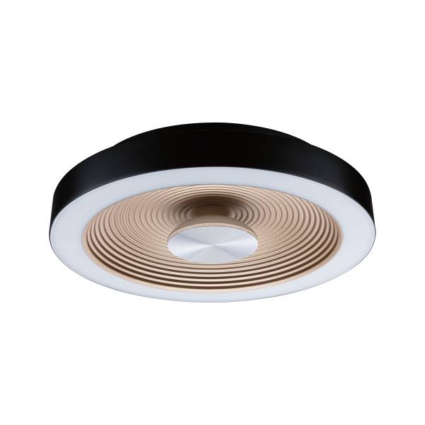 LED-Deckenleuchte Volea - Kunststoff - 1-flammig - Schwarz / Gold - Durchmesser: 32 cm