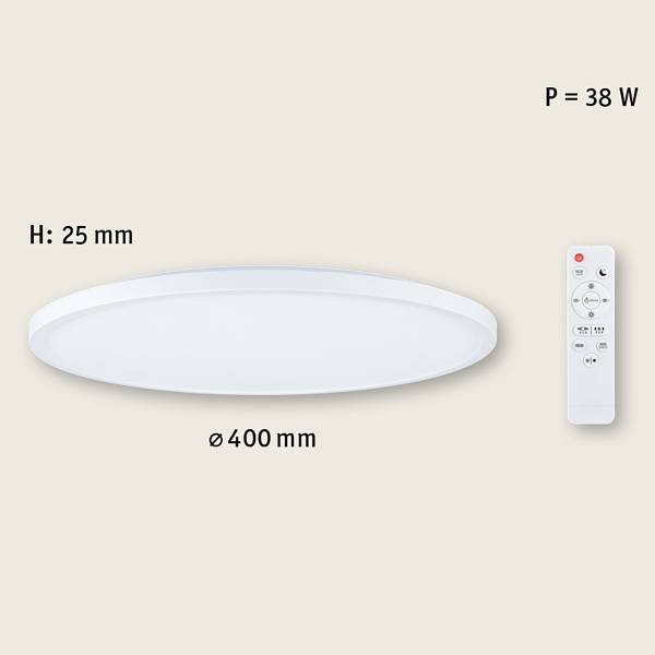 LED-Deckenleuchte Alya - Kunststoff - Weiß - 1-flammig - Durchmesser: 23 cm