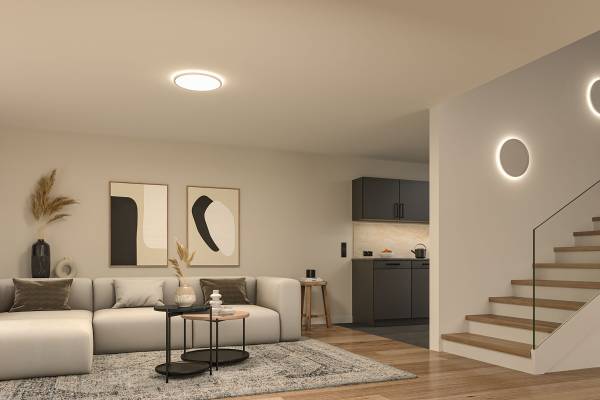 LED-Deckenleuchte Atria Shine Sep Switch - Kunststoff - Weiß - 1-flammig - Durchmesser: 40 cm - Warmweiß