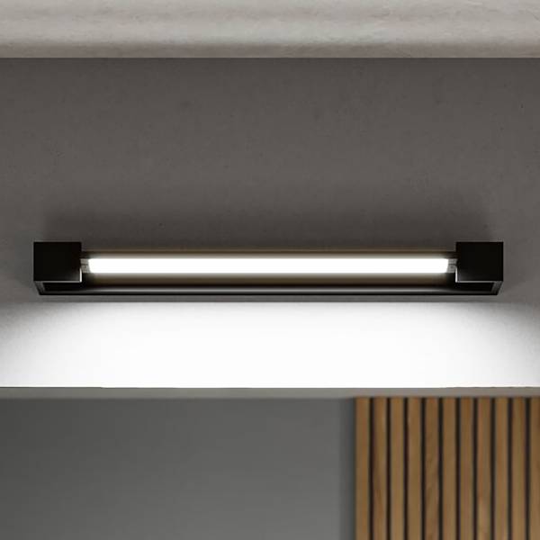 LED-Wandleuchte Lucille - Aluminium - 1-flammig - Schwarz - Breite: 60 cm