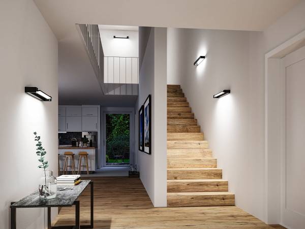 LED-Wandleuchte Lucille - Aluminium - 1-flammig - Schwarz - Breite: 60 cm