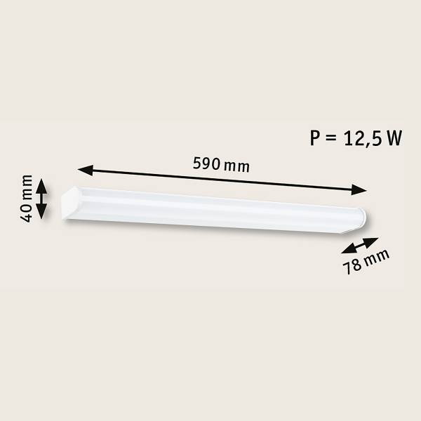 LED-Badleuchte Arneb - Acrylglas / Aluminium - 1-flammig - Weiß - Breite: 59 cm