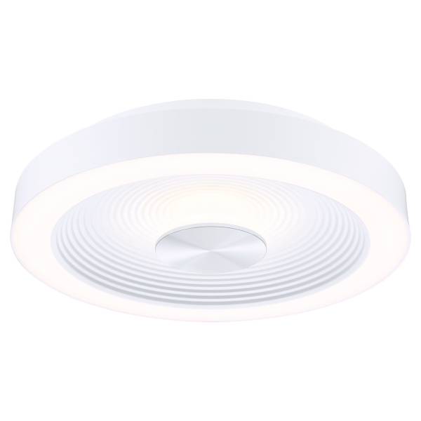 LED-Deckenleuchte Volea - Kunststoff - 1-flammig - Weiß / Silber - Durchmesser: 32 cm