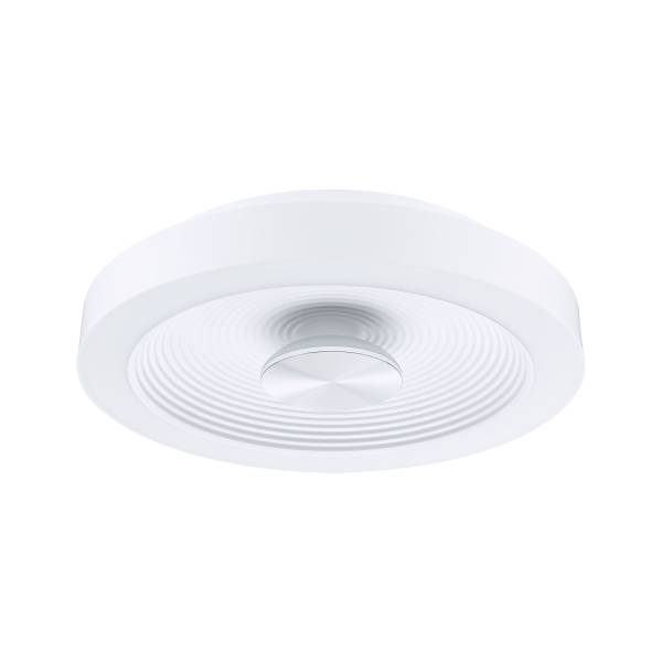 LED-Deckenleuchte Volea - Kunststoff - 1-flammig - Weiß / Silber - Durchmesser: 32 cm