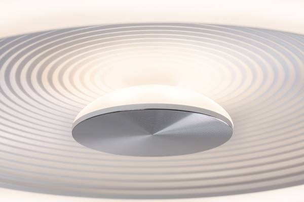 LED-Deckenleuchte Volea - Kunststoff - 1-flammig - Weiß / Silber - Durchmesser: 32 cm