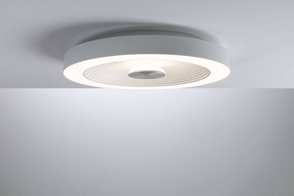 LED-Deckenleuchte Volea - Kunststoff - 1-flammig - Weiß / Silber - Durchmesser: 40 cm