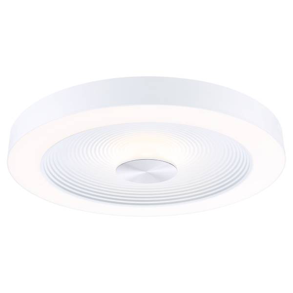 LED-Deckenleuchte Volea - Kunststoff - 1-flammig - Weiß / Silber - Durchmesser: 40 cm