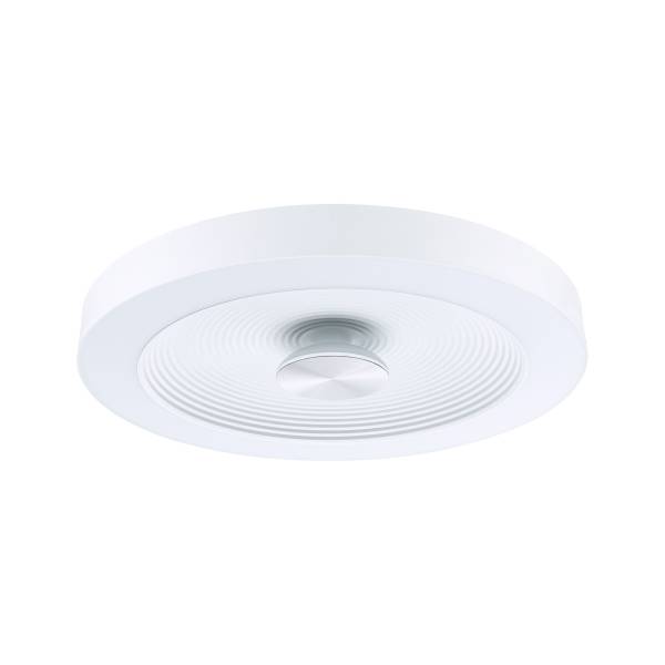 LED-Deckenleuchte Volea - Kunststoff - 1-flammig - Weiß / Silber - Durchmesser: 40 cm