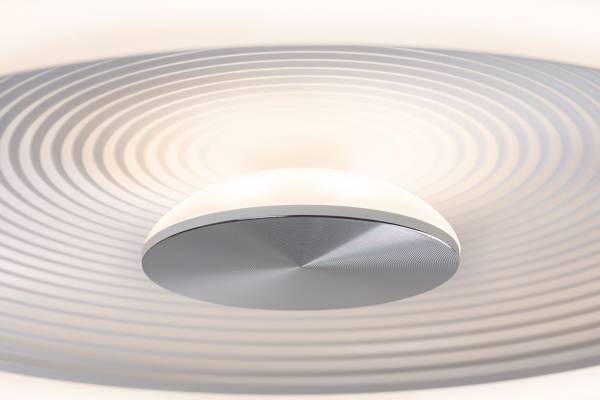 LED-Deckenleuchte Volea - Kunststoff - 1-flammig - Weiß / Silber - Durchmesser: 40 cm