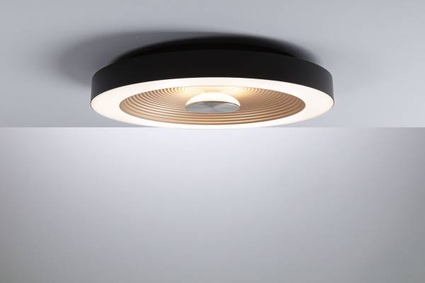 LED-Deckenleuchte Volea - Kunststoff - 1-flammig - Schwarz / Gold - Durchmesser: 40 cm