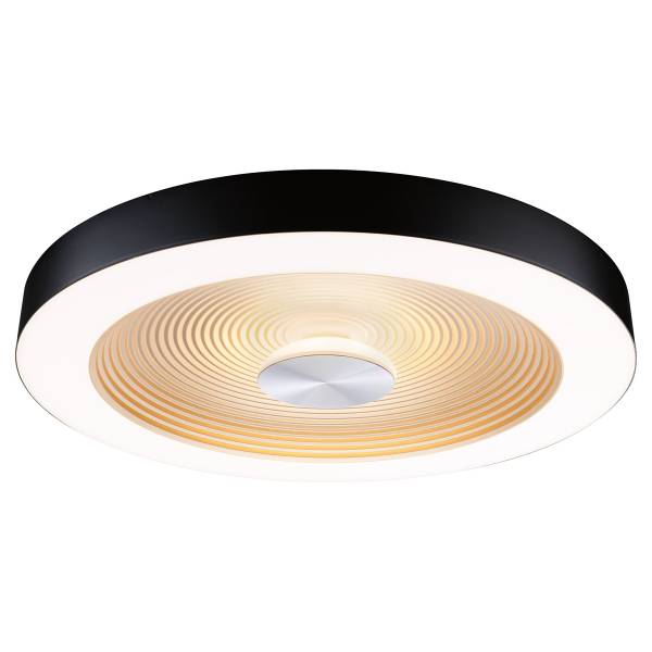 LED-Deckenleuchte Volea - Kunststoff - 1-flammig - Schwarz / Gold - Durchmesser: 40 cm