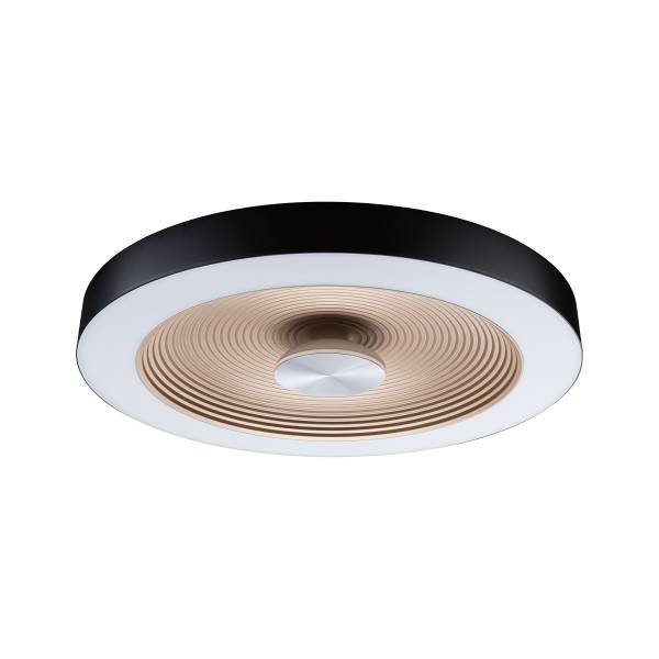 LED-Deckenleuchte Volea - Kunststoff - 1-flammig - Schwarz / Gold - Durchmesser: 40 cm