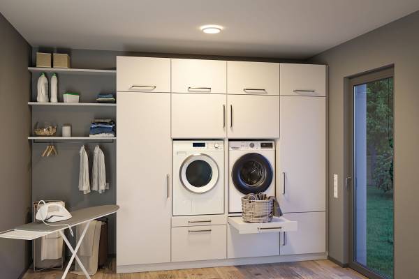 LED-Deckenleuchte Atria Shine Backlight - Kunststoff - Weiß - 1-flammig - Durchmesser: 19 cm