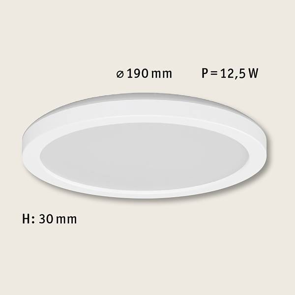 LED-Deckenleuchte Atria Shine Backlight - Kunststoff - Weiß - 1-flammig - Durchmesser: 19 cm