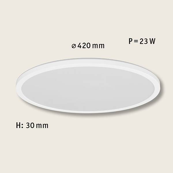 LED-Deckenleuchte Atria Shine Backlight - Kunststoff - Weiß - 1-flammig - Durchmesser: 42 cm