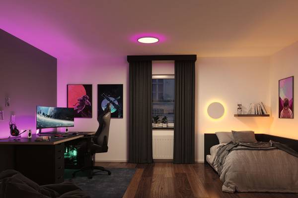 LED-Deckenleuchte Atria Shine Sep Switch - Kunststoff - Weiß - 1-flammig - Durchmesser: 40 cm - RGB / Multicolor