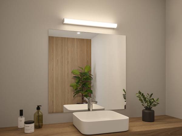 LED-Badleuchte Arneb - Acrylglas / Aluminium - 1-flammig - Chrom / Weiß - Breite: 59 cm