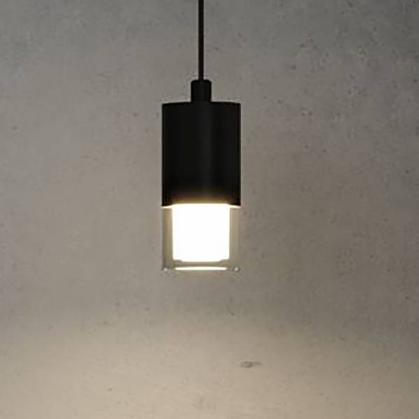 LED-Pendelleuchte Kame - Aluminium - 1-flammig - Schwarz