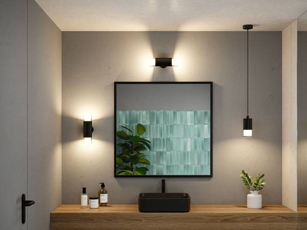 LED-Pendelleuchte Kame - Aluminium - 1-flammig - Schwarz