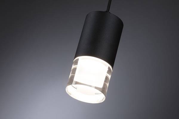 LED-Pendelleuchte Kame - Aluminium - 1-flammig - Schwarz