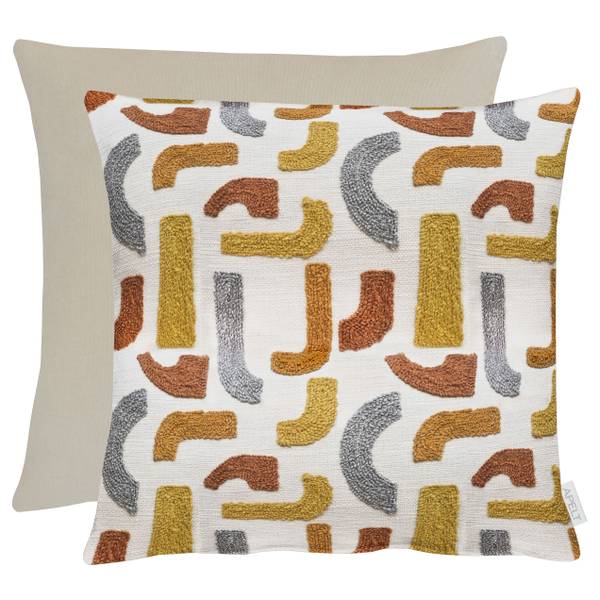 Dekokissenbezug Rio - Mischgewebe - Weiß / Orange