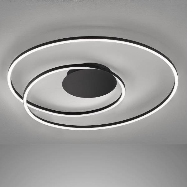 LED-Deckenleuchte Holy - Eisen - 1-flammig - Schwarz / Weiß - Durchmesser: 68 cm