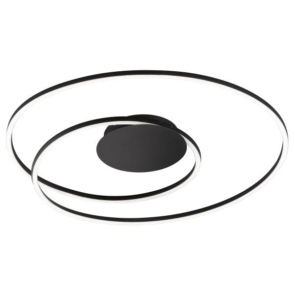 LED-Deckenleuchte Holy - Eisen - 1-flammig - Schwarz / Weiß - Durchmesser: 68 cm