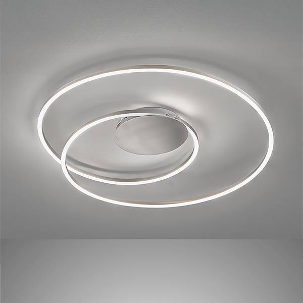 LED-Deckenleuchte Holy - Eisen - 1-flammig - Weiß / Nickel - Durchmesser: 49 cm
