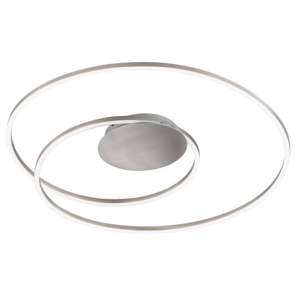 LED-Deckenleuchte Holy - Eisen - 1-flammig - Weiß / Nickel - Durchmesser: 49 cm