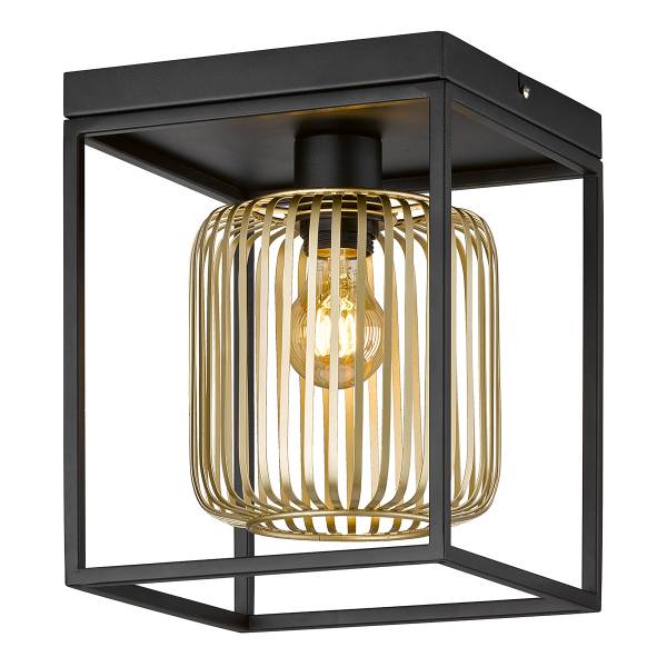 Deckenleuchte Caydo - Eisen - Schwarz / Gold - Flammenanzahl: 1