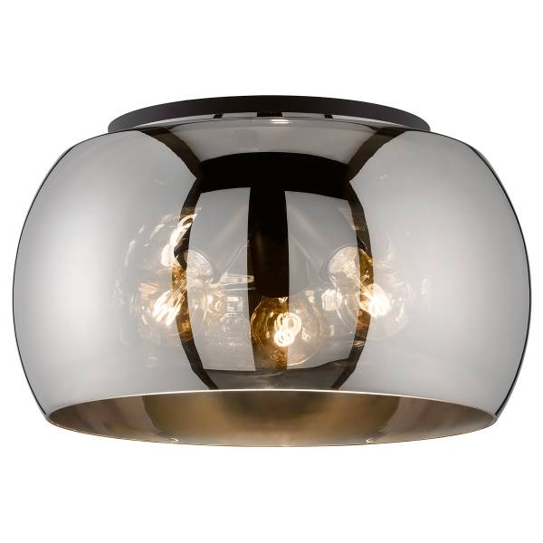 Deckenleuchte Dima - Eisen / Rauchglas - Rauchschwarz - 3-flammig
