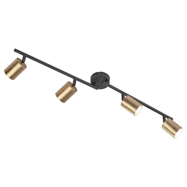 LED-Deckenleuchte Vano - Eisen - Schwarz / Gold - Flammenanzahl: 4