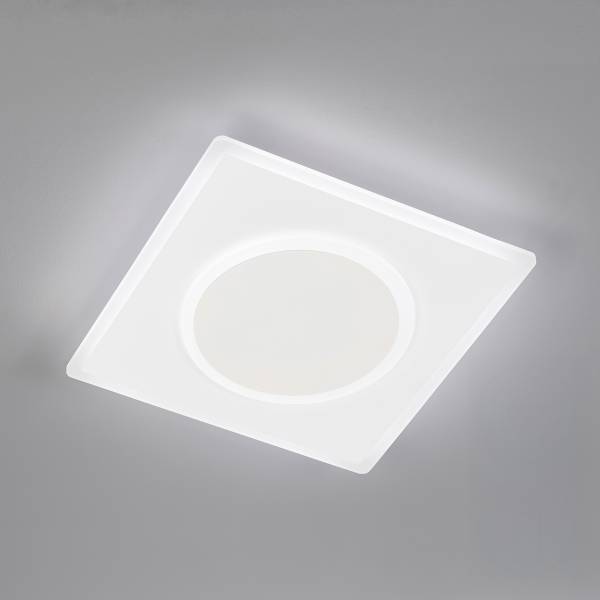 LED-Deckenleuchte Bisi - Eisen / Acrylglas - Weiß - 1-flammig - 38 x 38 cm
