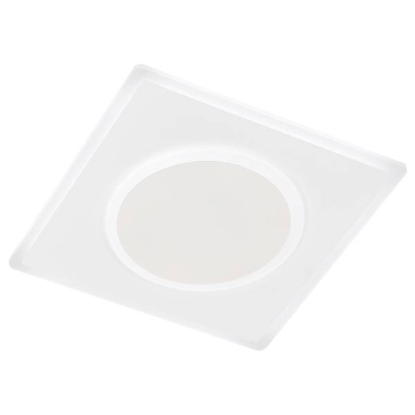 LED-Deckenleuchte Bisi - Eisen / Acrylglas - Weiß - 1-flammig - 38 x 38 cm